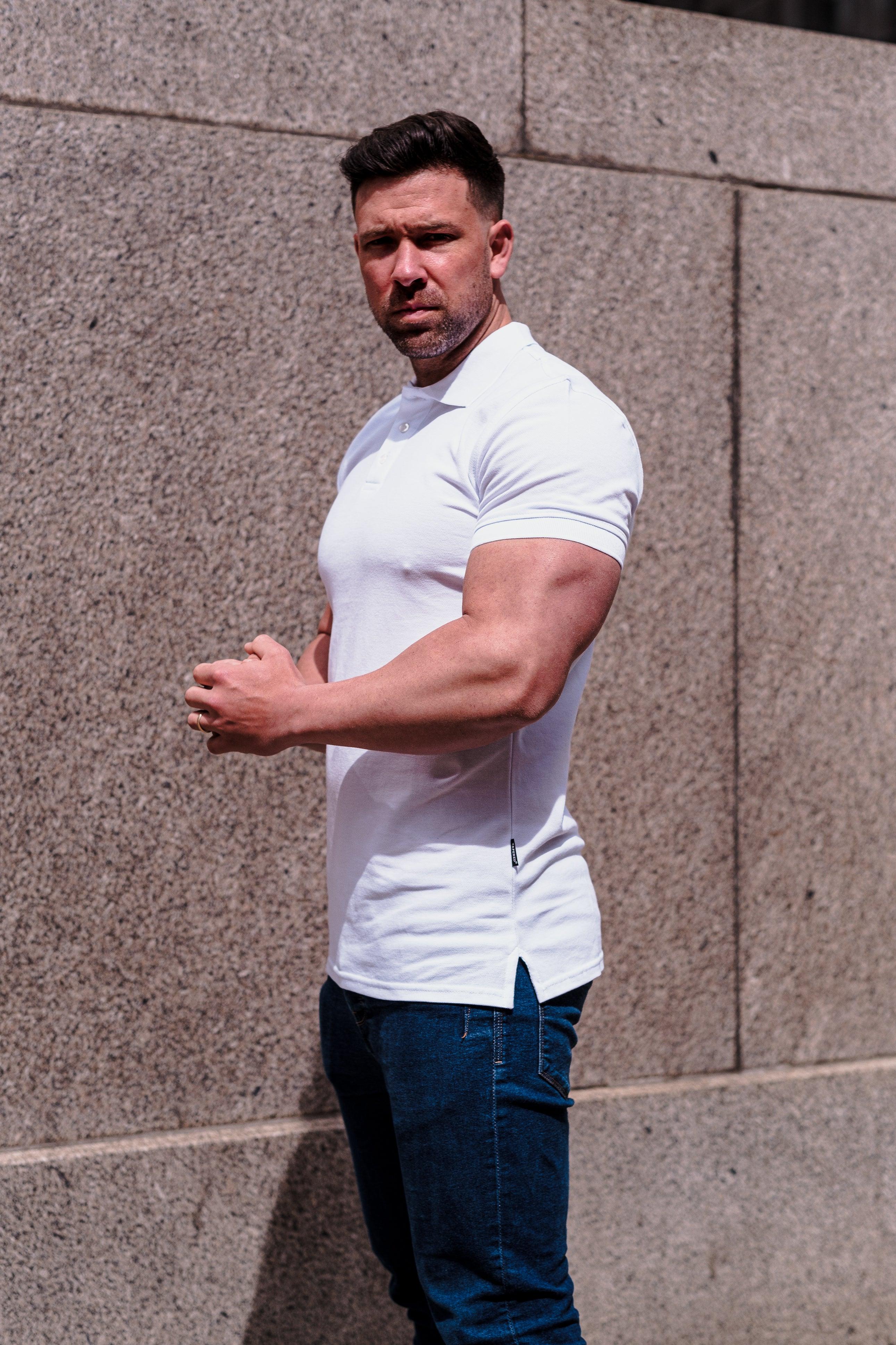 Short Sleeve White Tapered Fit Polo Shirt - Image 7