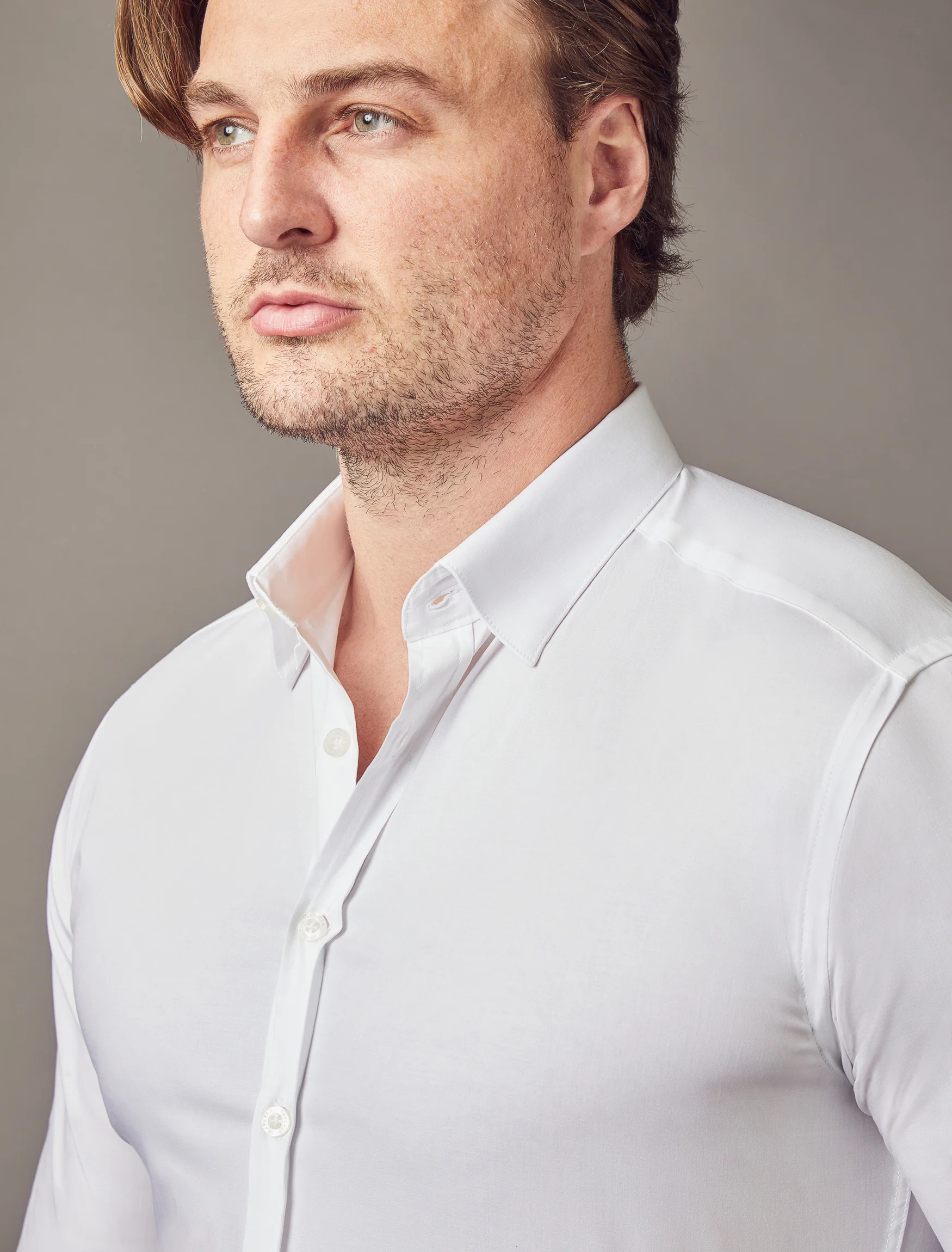 White Tapered Fit Shirt - Image 5