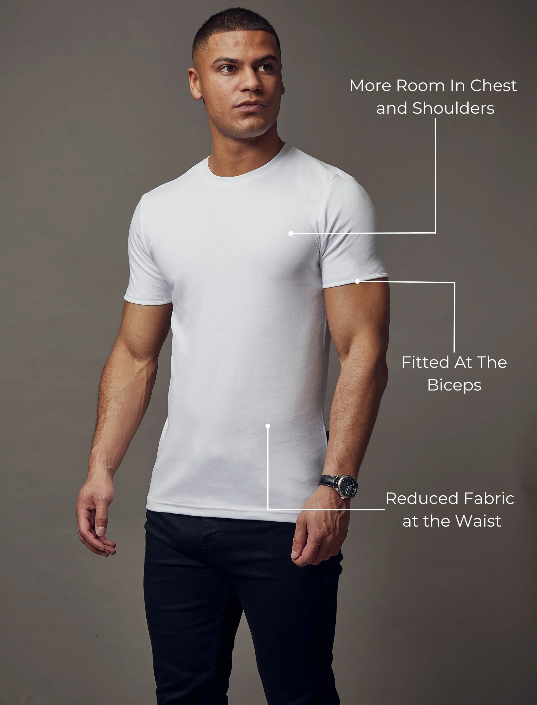 White Tapered Fit T-Shirt - Image 4