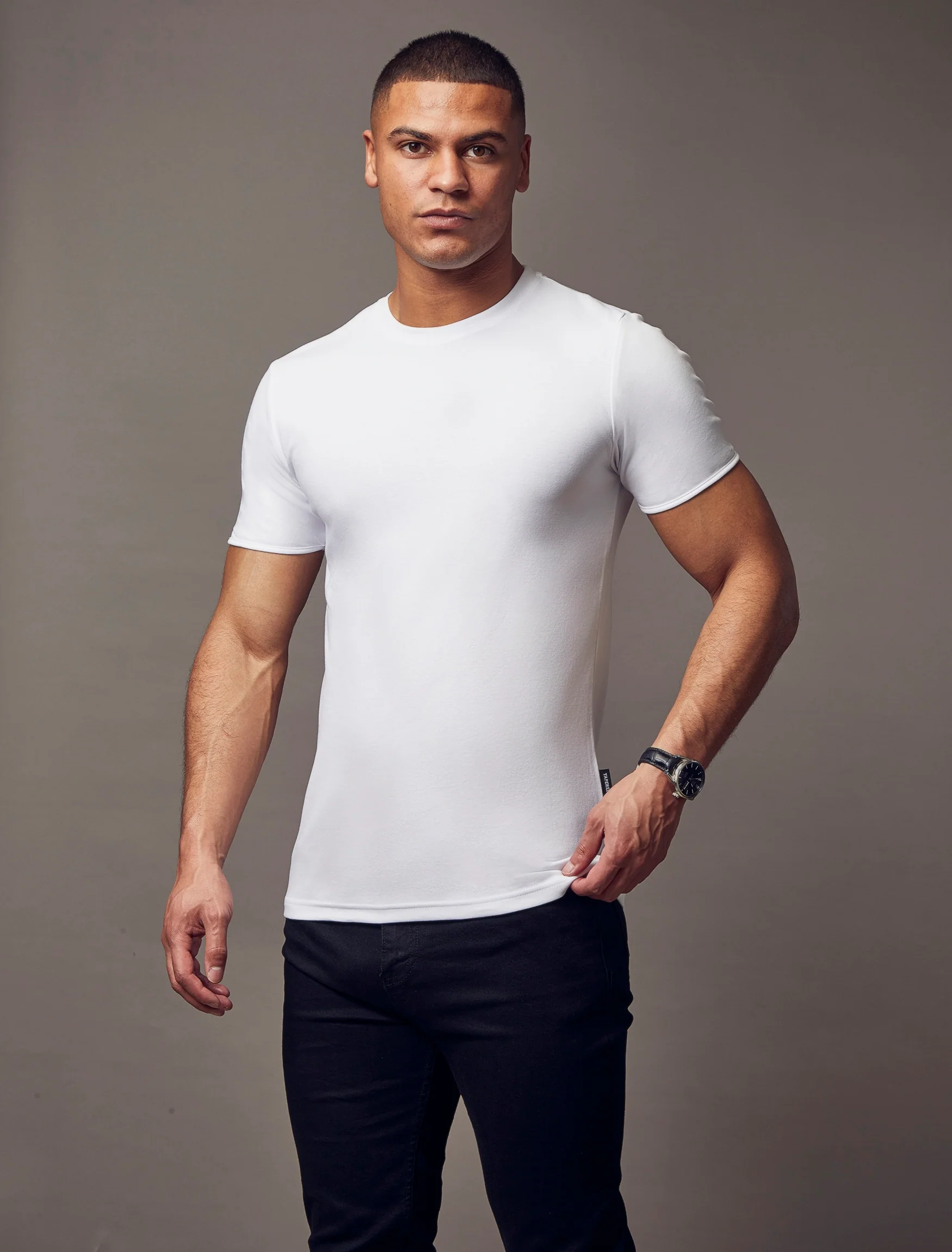 White Tapered Fit T-Shirt - Image 6